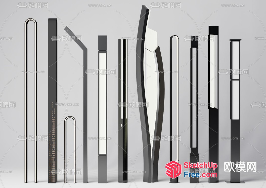 Modern Pillar Designs 3D SketchUp File