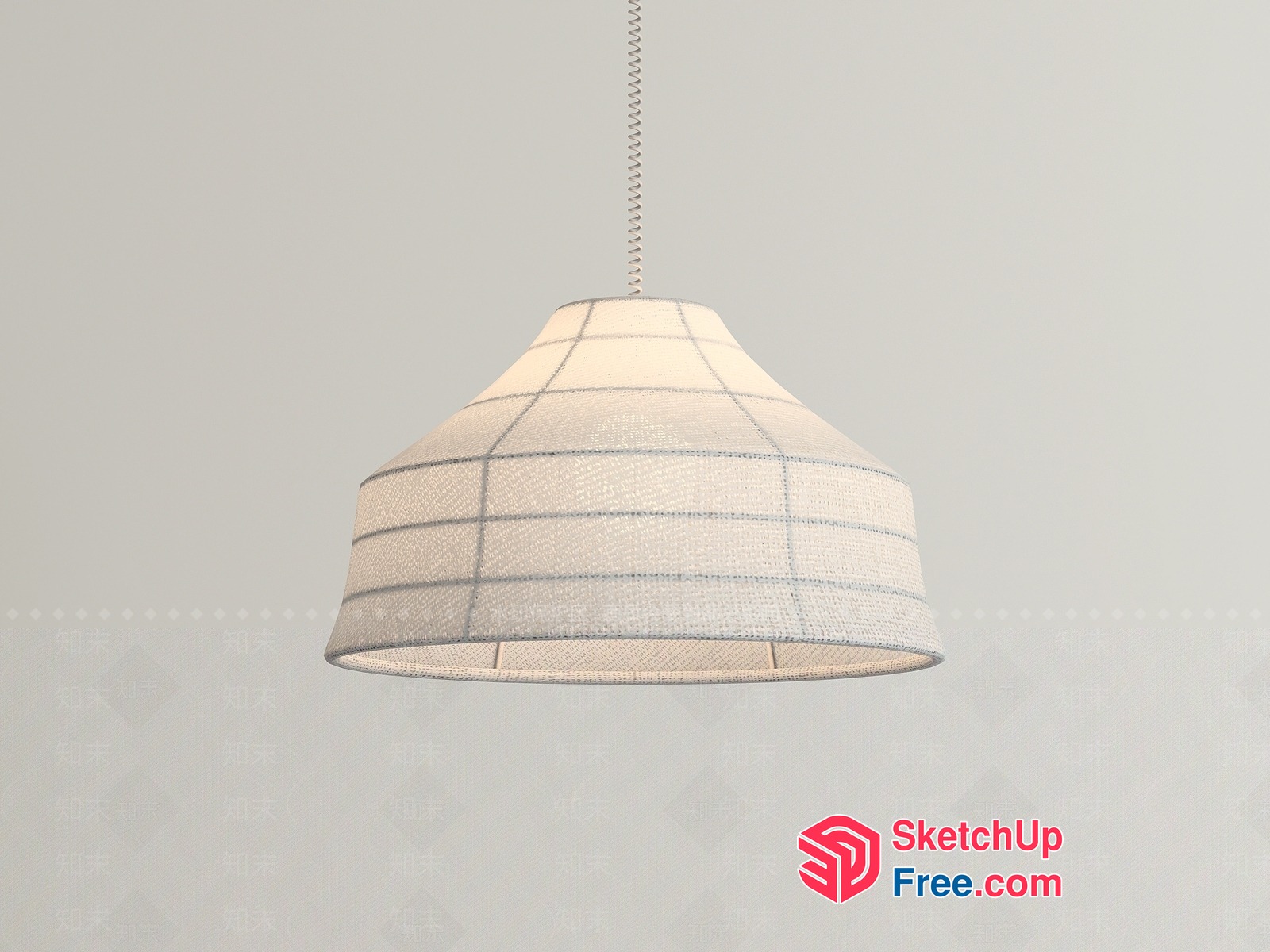 Hanging Light Fixture With A Unique Shade Design 3D SketchUp File