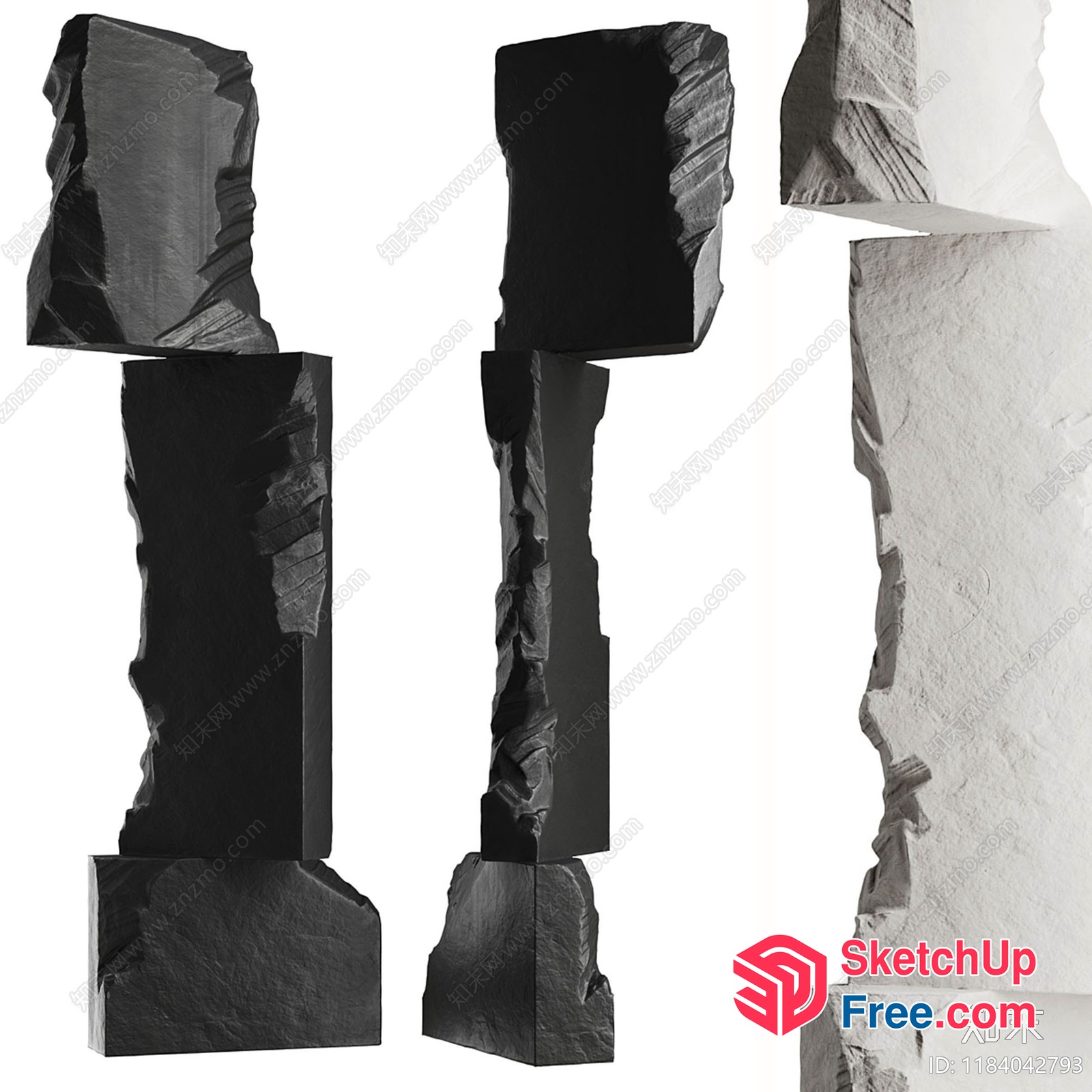 Decorative Stone Pillars 3D SketchUp File