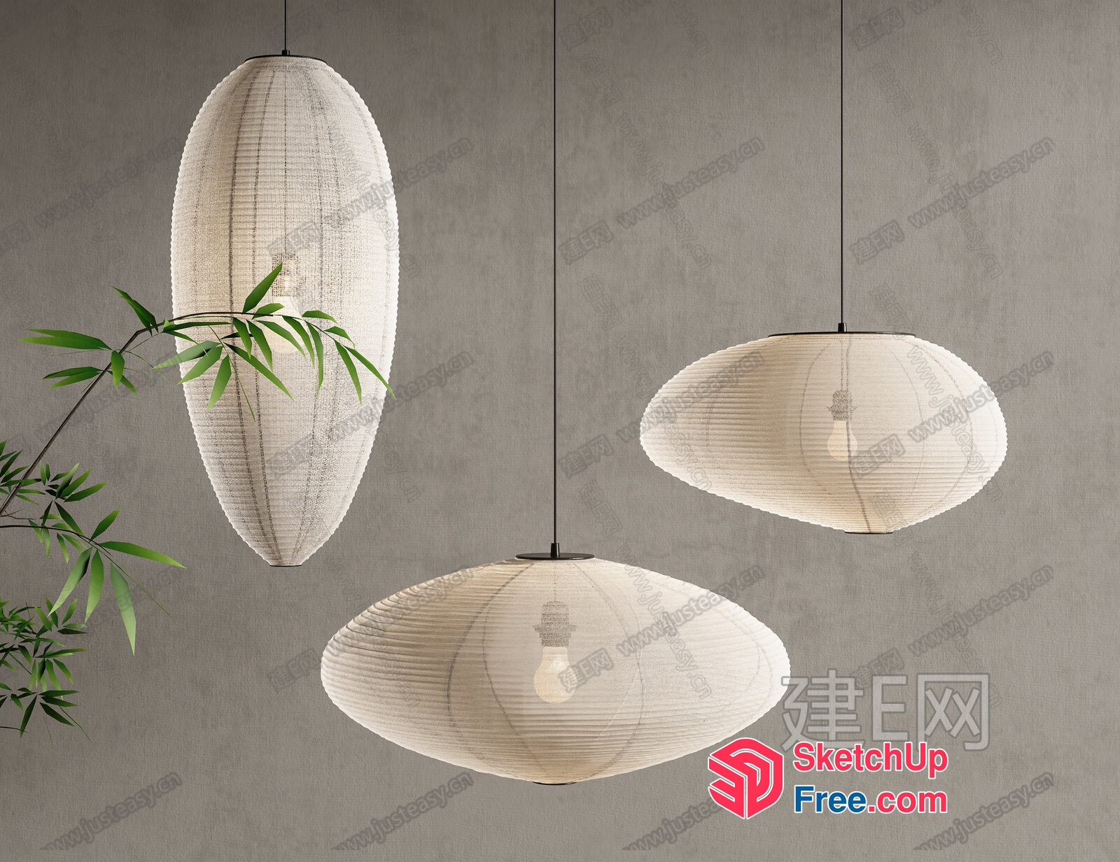 Elegant White Lanterns With Greenery Accents 3D SketchUp File