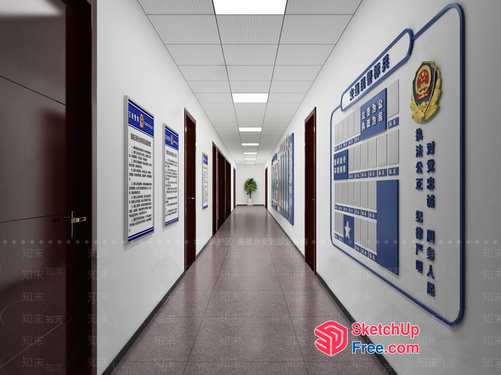 Office Building Interior 3D SketchUp File