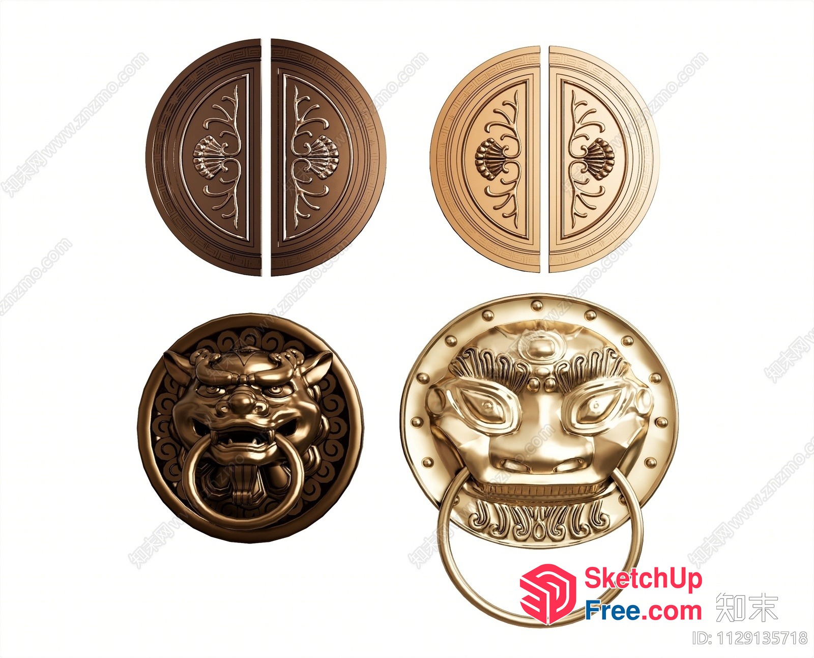 Ornate Door Handles And Knockers 3D SketchUp File