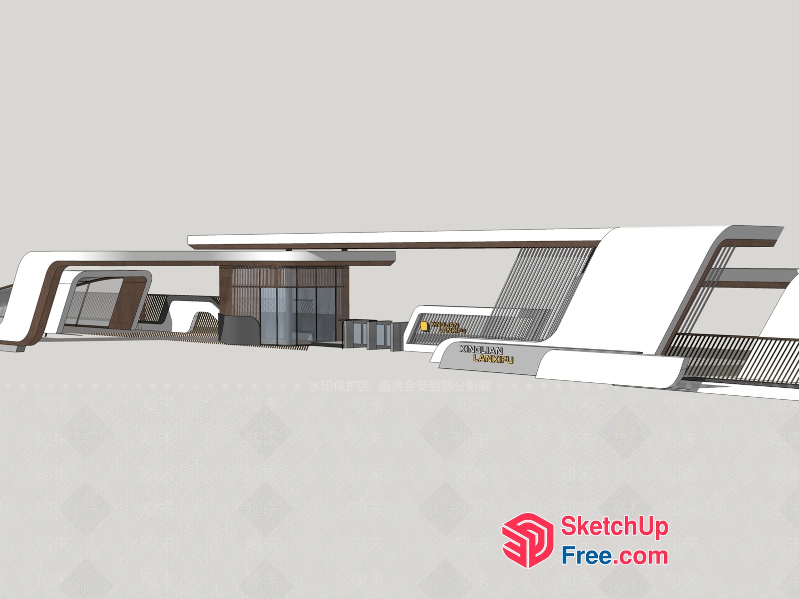 Futuristic Modern Building Exterior 3D SketchUp File
