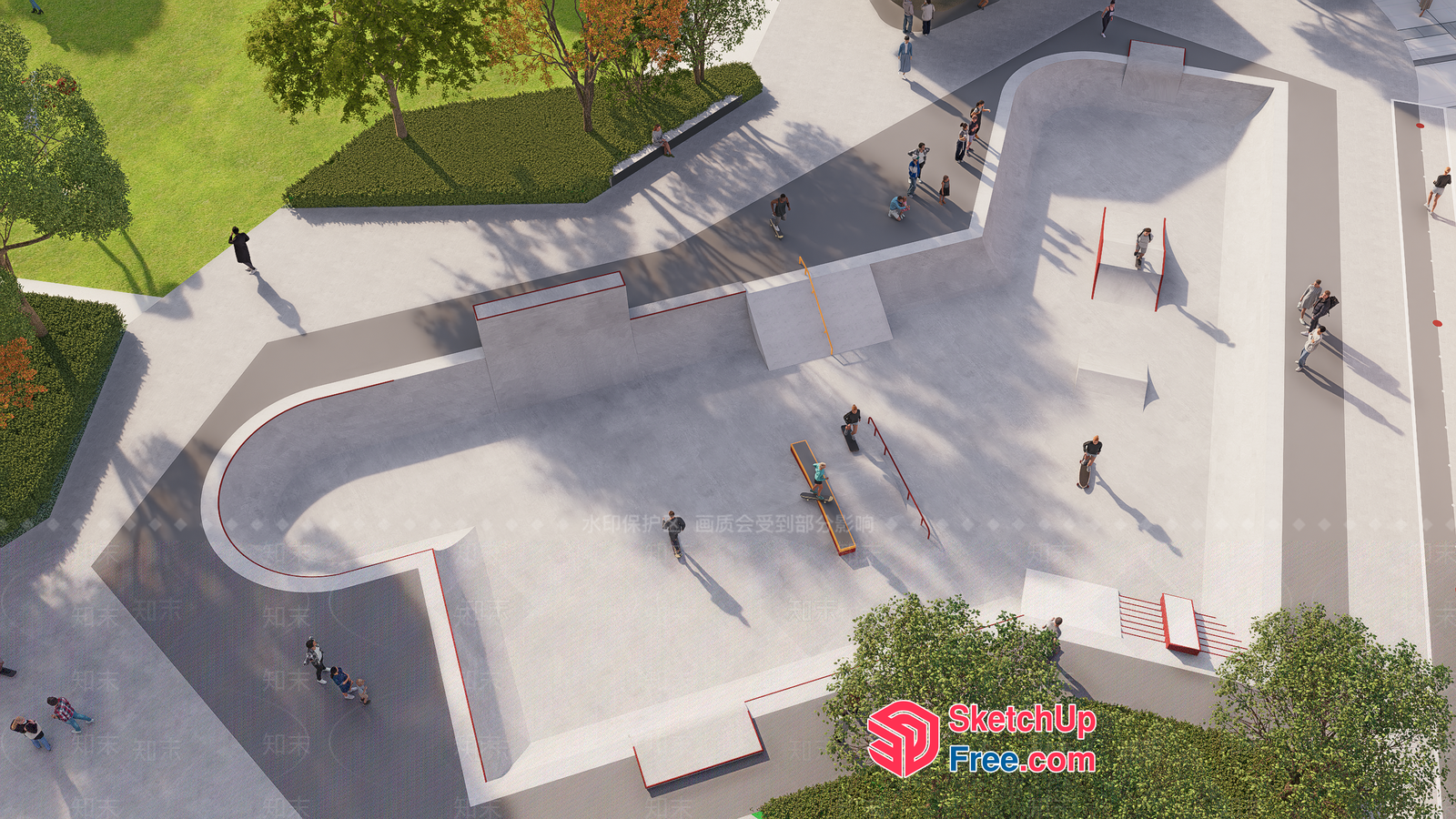 Outdoor Skate Park 3D SketchUp File