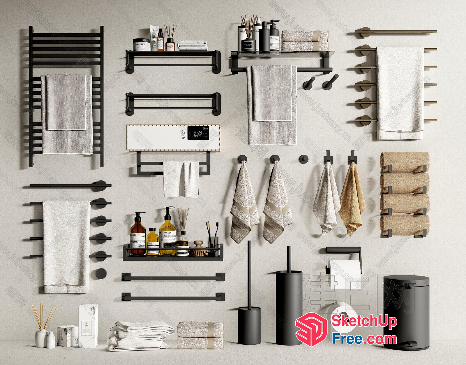 Modern Bathroom Accessories And Decorations 3D SketchUp File