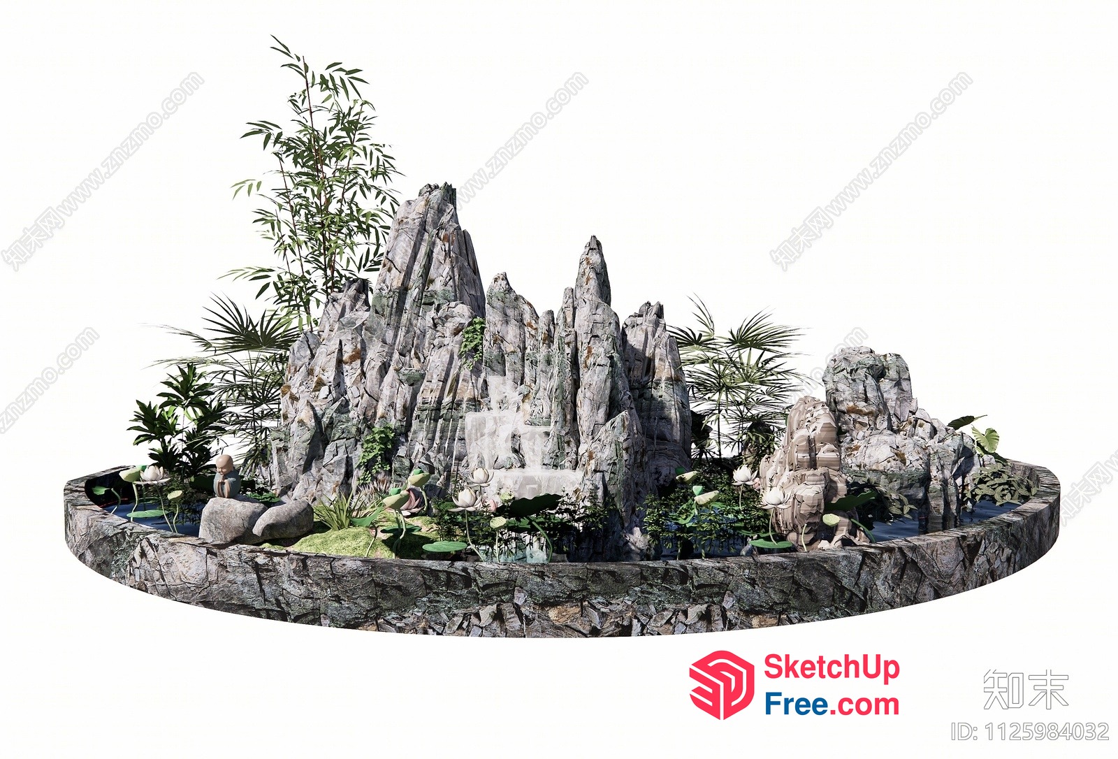 Serene Japanese-Style Rock Garden 3D SketchUp File