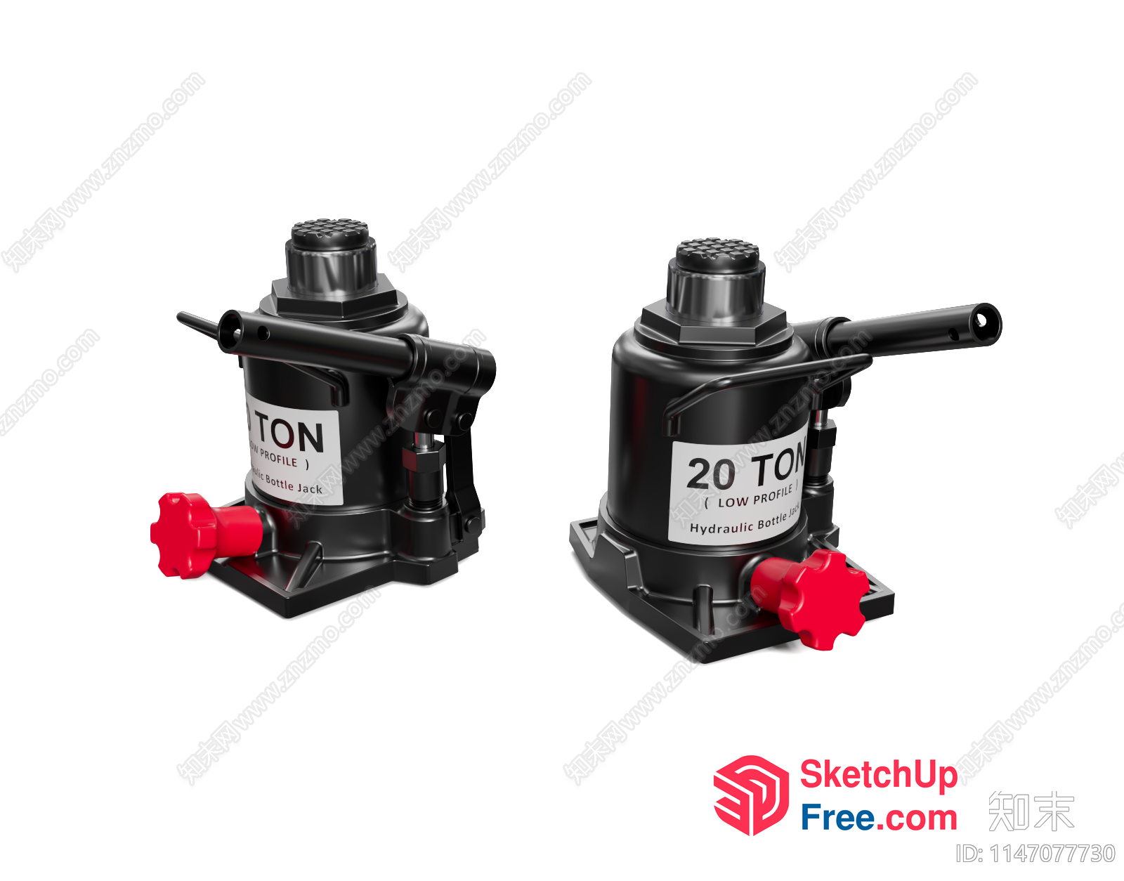 Heavy Duty Hydraulic Bottle Jacks 3D SketchUp File