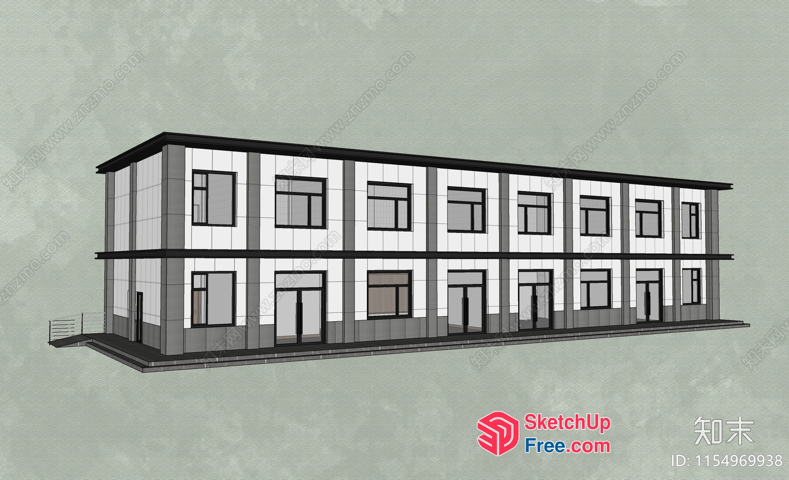 Modern Office Building Exterior Design 3D SketchUp File