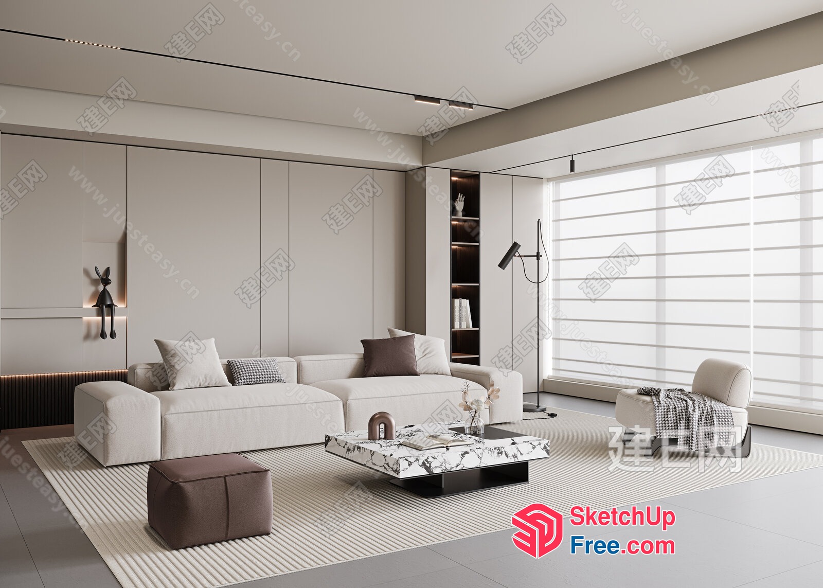 Elegant Modern Minimalist Interior Design 3D SketchUp File
