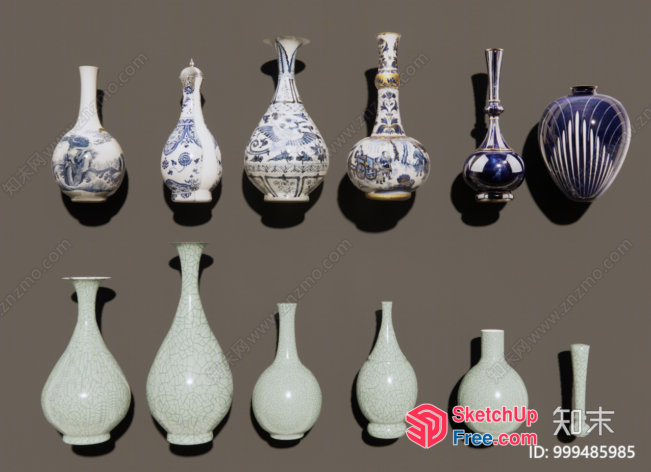Elegant Vases Collection 3D SketchUp File