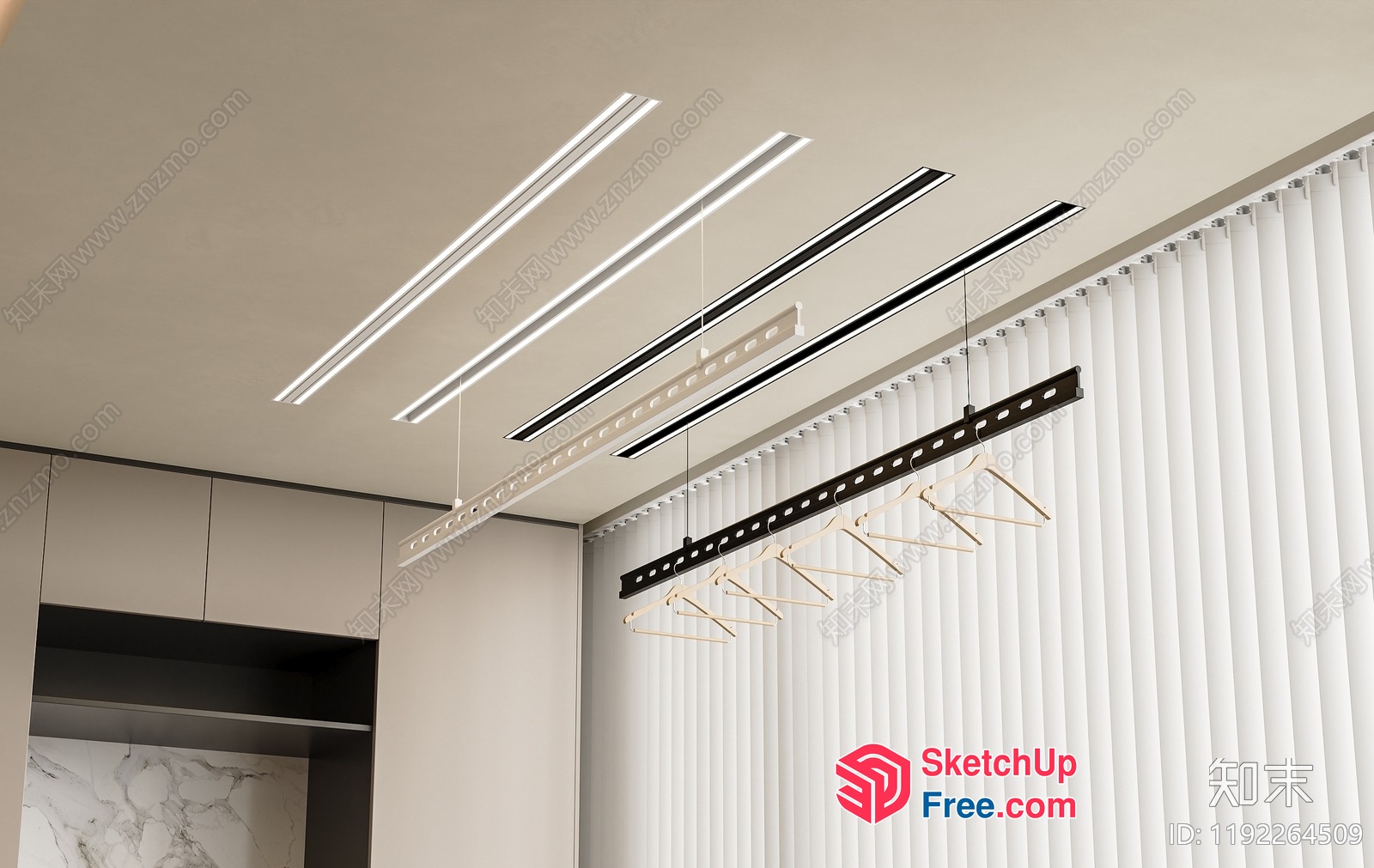 Modern Minimalist Ceiling Lighting 3D SketchUp File