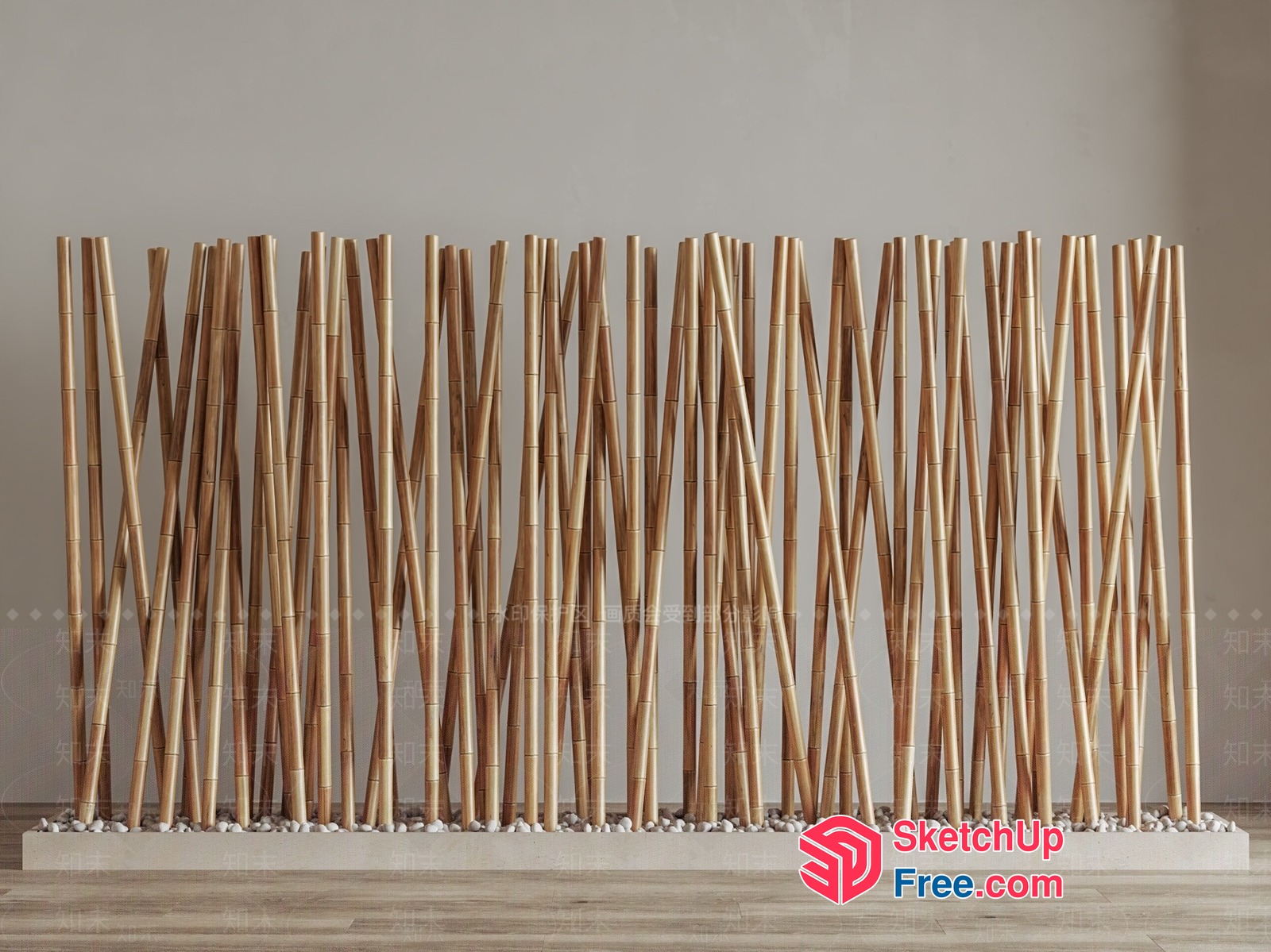 Bamboo Partition Screen 3D SketchUp File