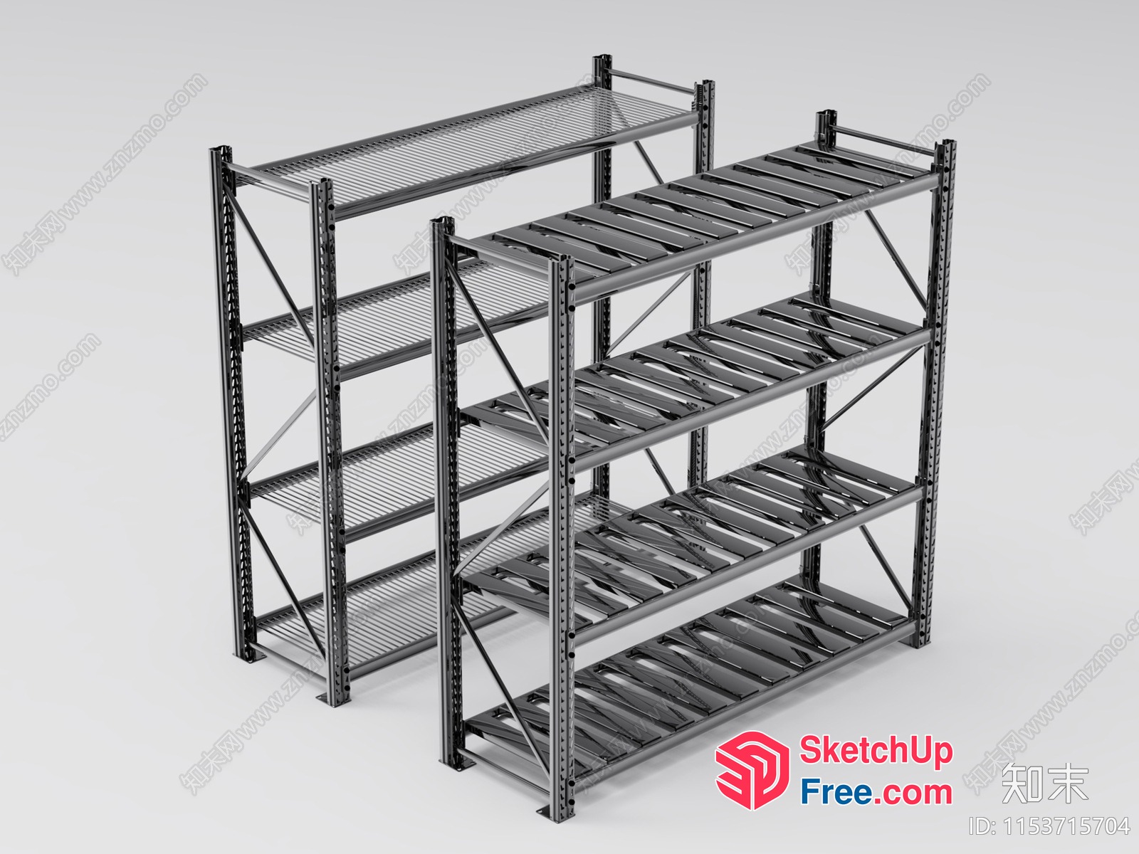 Industrial Shelving Unit 3D SketchUp File