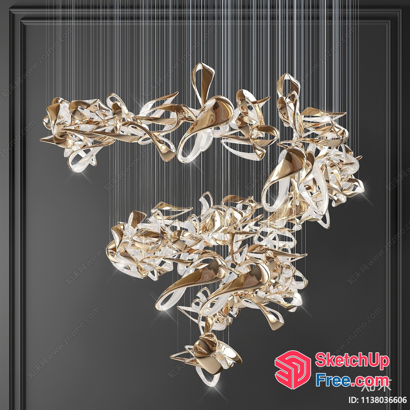 Elegant Glass Chandelier 3D SketchUp File