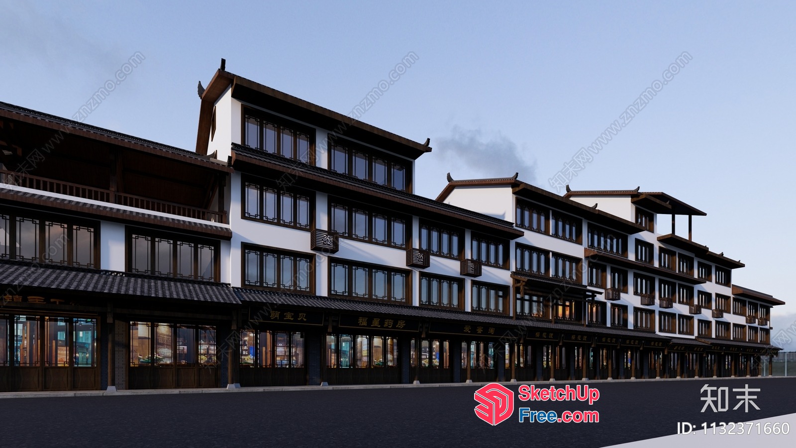 Traditional Chinese Building Facade 3D SketchUp File