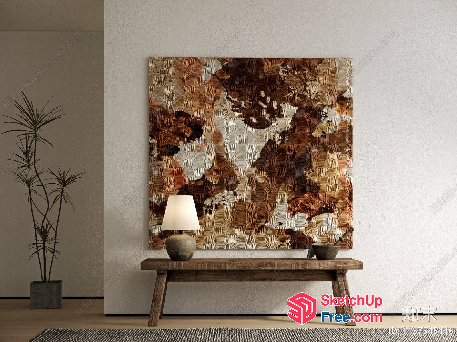 Earthy Tones Abstract Artwork 3D SketchUp File