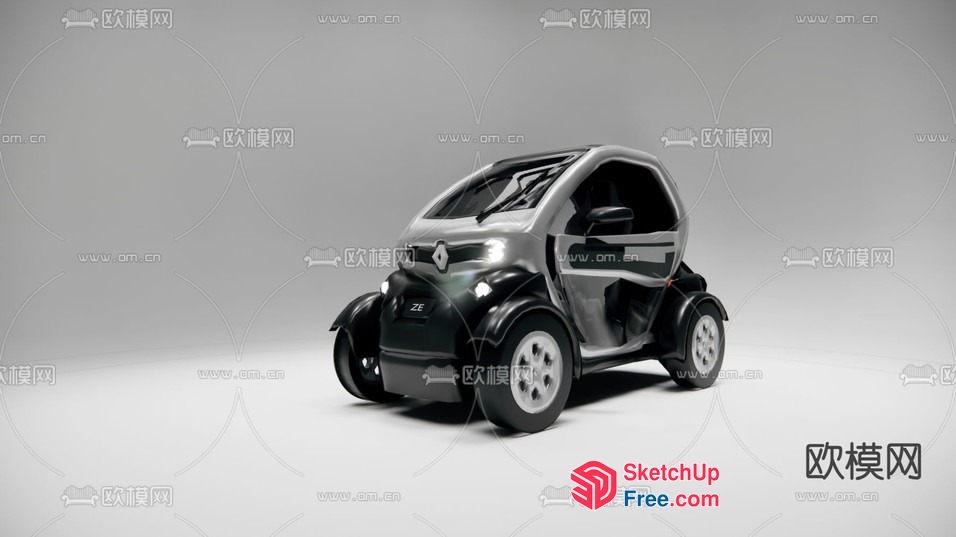 Compact Black And Silver Car 3D SketchUp File