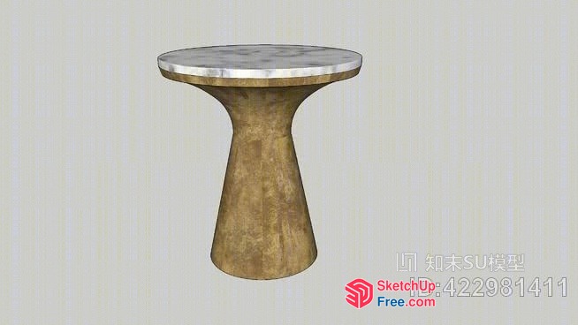 Small, Round, Marble-Top Table 3D SketchUp File