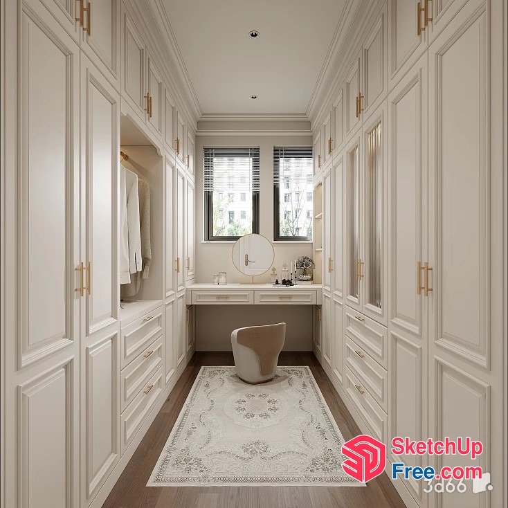 Classic Moulding Design In Elegant White 3D SketchUp File