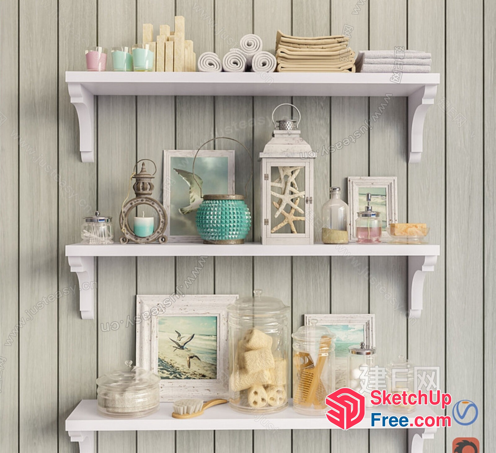 Decorative Shelf With Beach Theme 3D SketchUp File