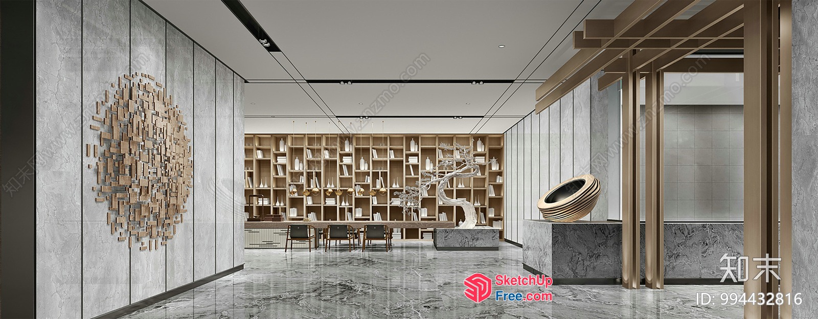 Modern Art Gallery Interior 3D SketchUp File