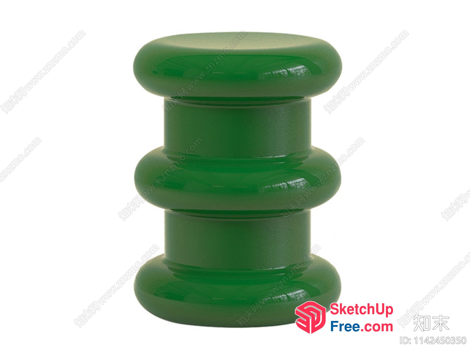 Glossy Green Pillar 3D SketchUp File