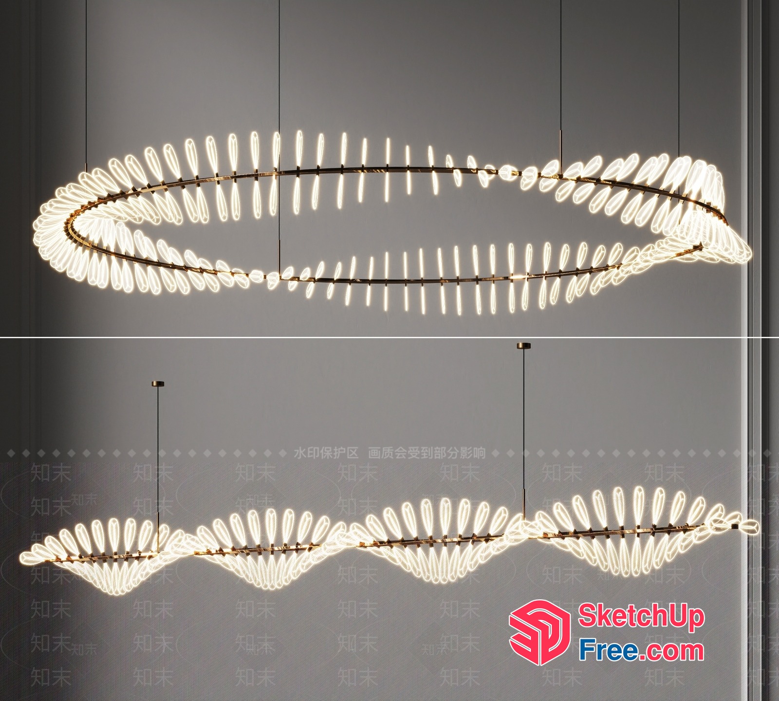 Elegant And Modern Lighting Fixture Design 3D SketchUp File