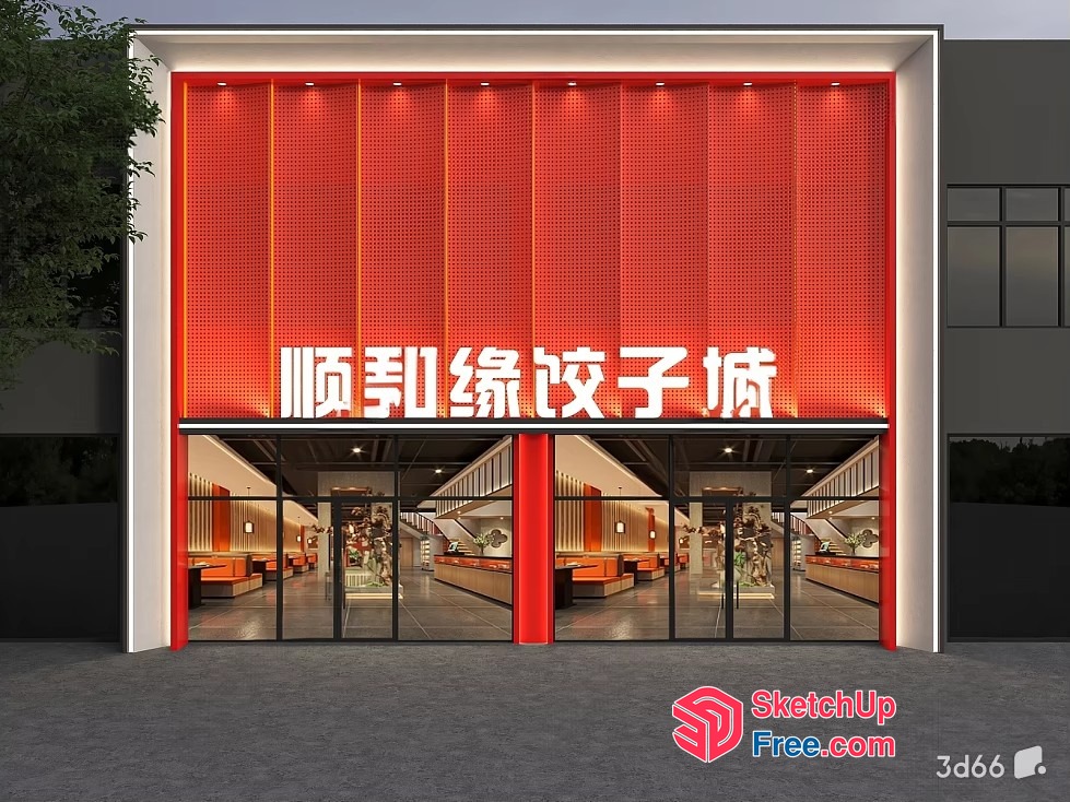 Chinese Restaurant Interior 3D SketchUp File