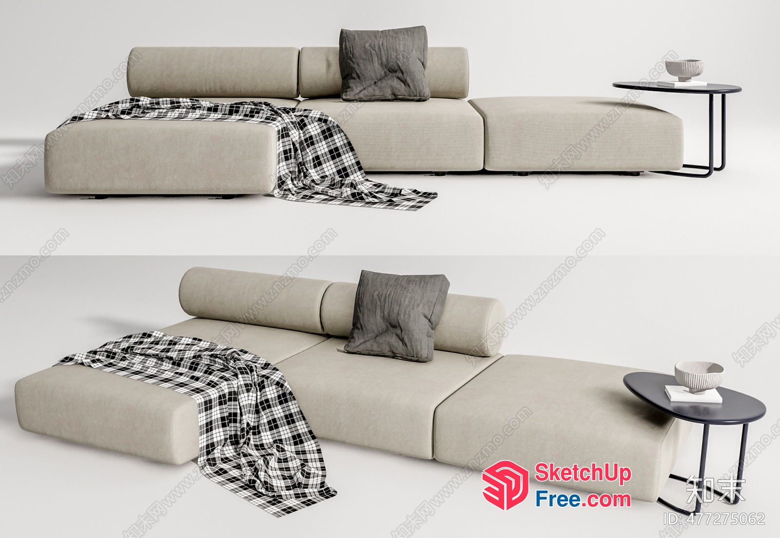 Modern Minimalist Living Room Furniture Set 3D SketchUp File