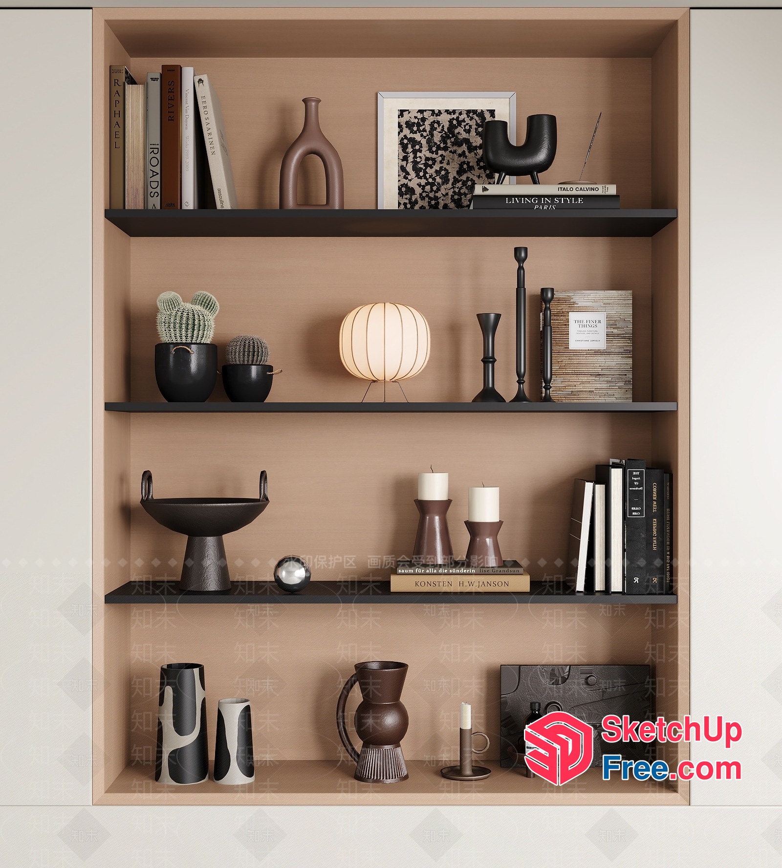 Modern Decorative Shelf Unit 3D SketchUp File