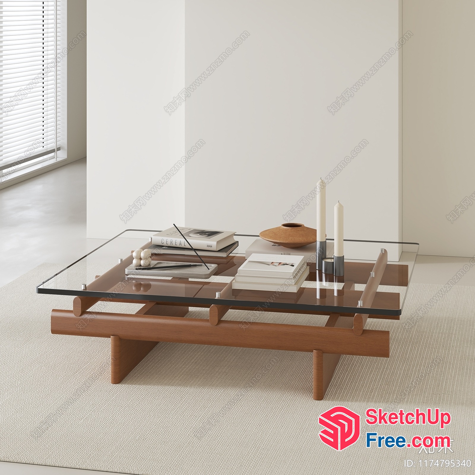 Modern Minimalist Living Room Coffee Table 3D SketchUp File