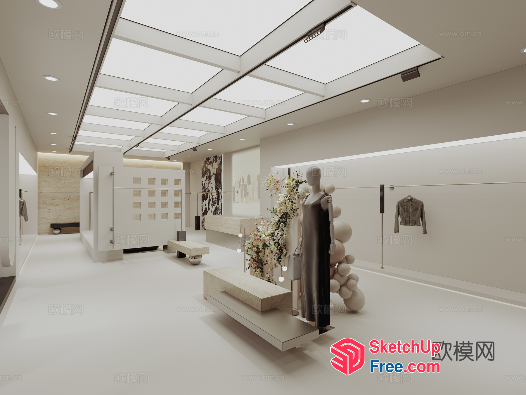 Modern Minimalist White Interior Design 3D SketchUp File