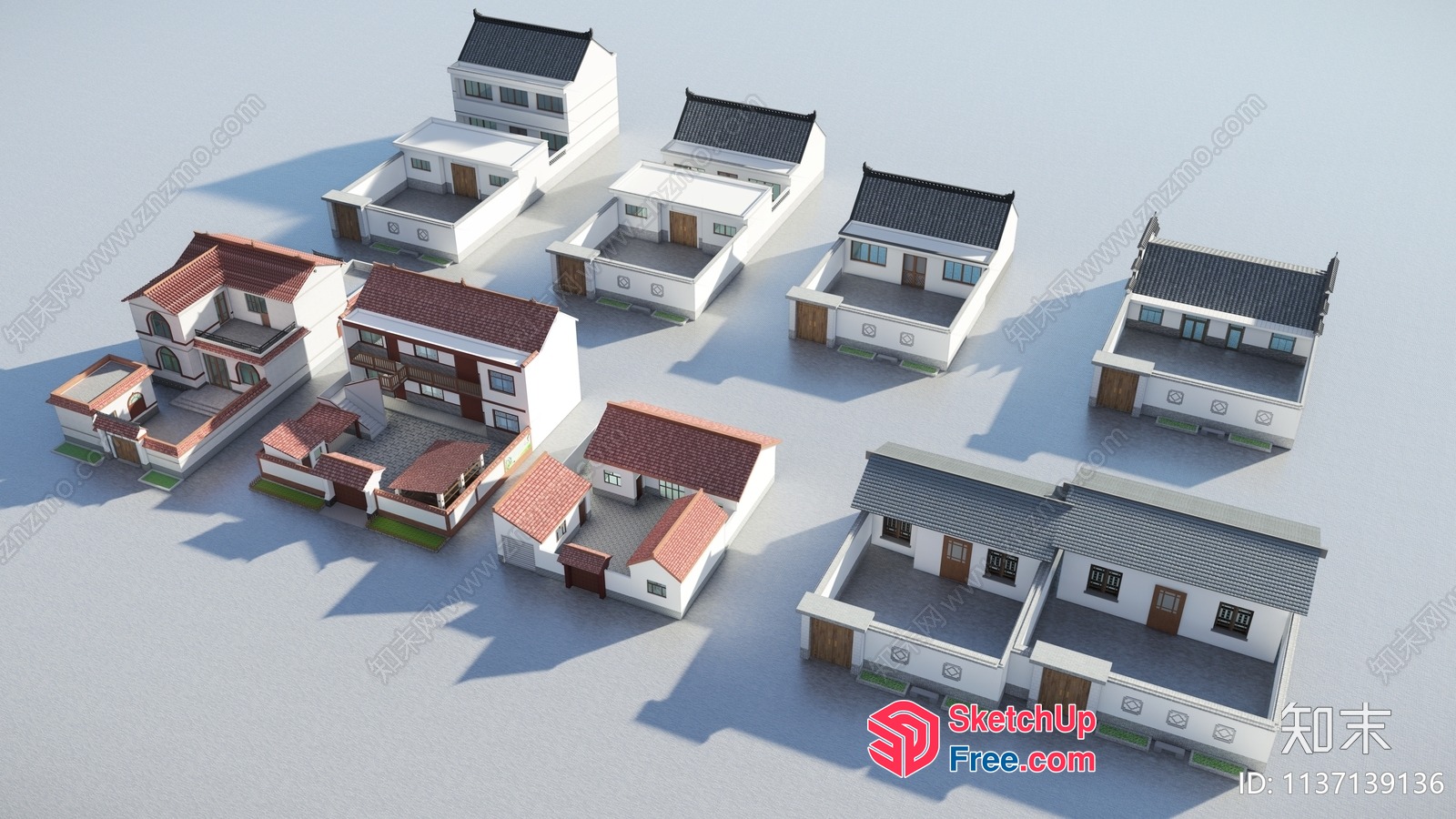 3D Model Of Traditional Chinese Villas 3D SketchUp File