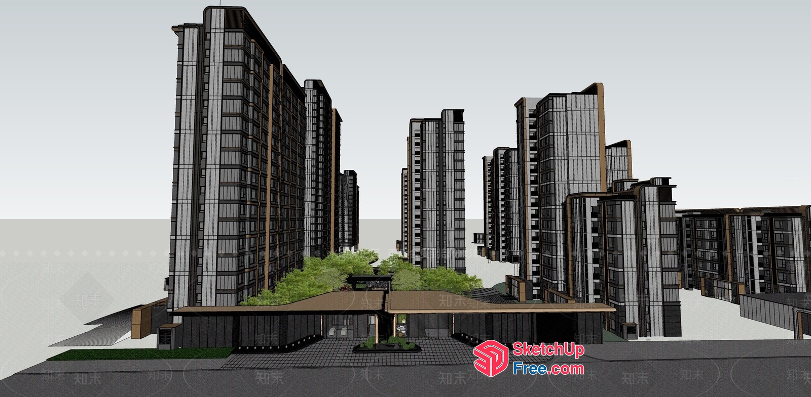 Modern Urban Development 3D SketchUp File
