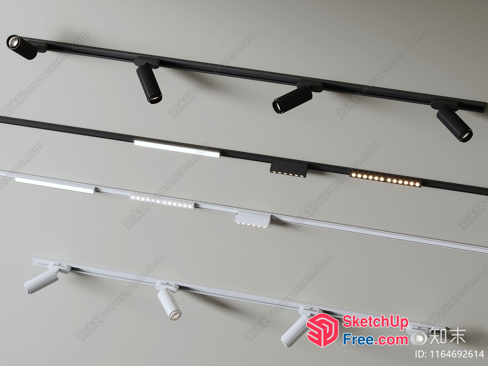 Modern Track Lighting System For Indoor Spaces 3D SketchUp File