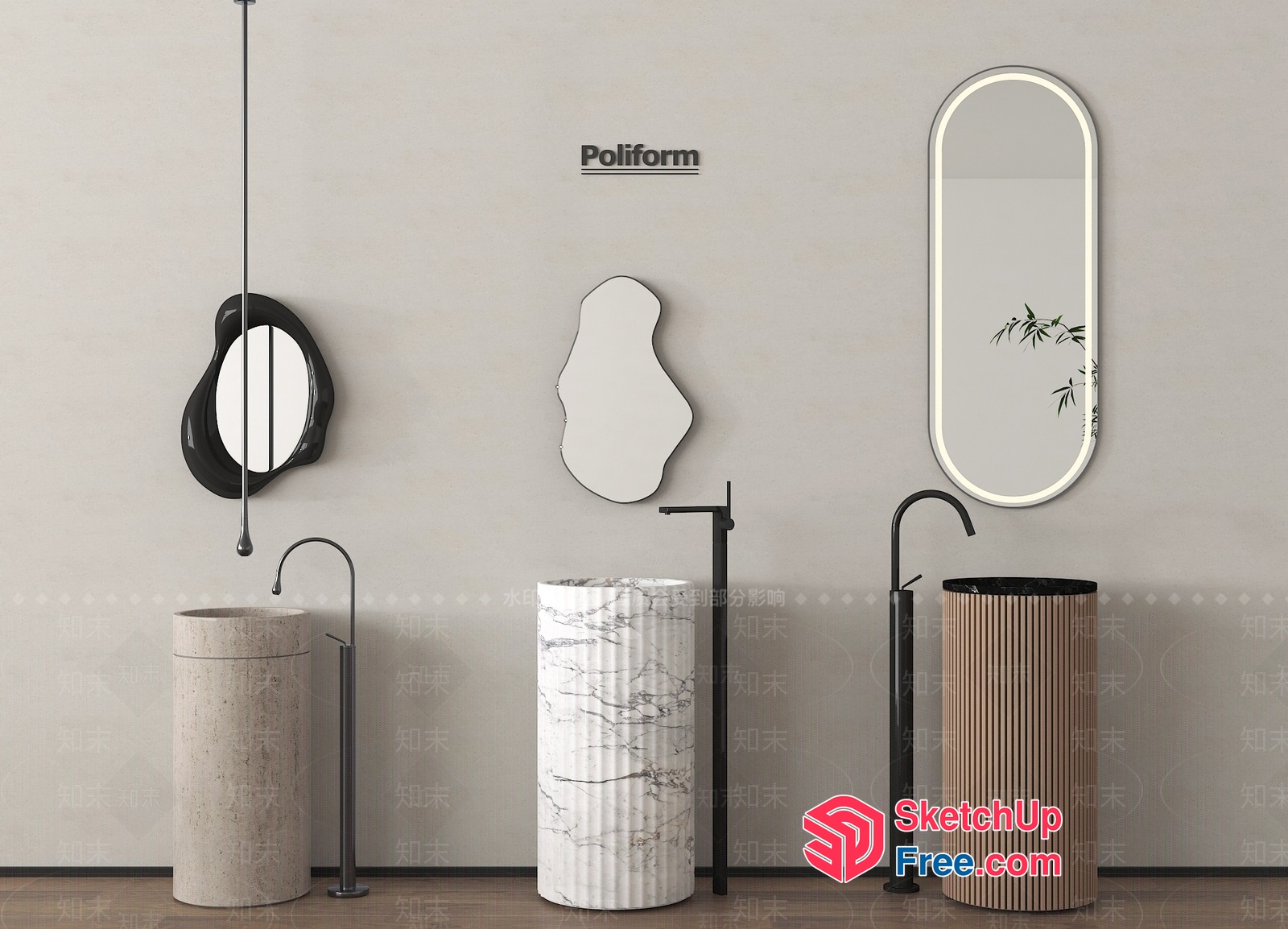 Modern Bathroom Sink Collection 3D SketchUp File