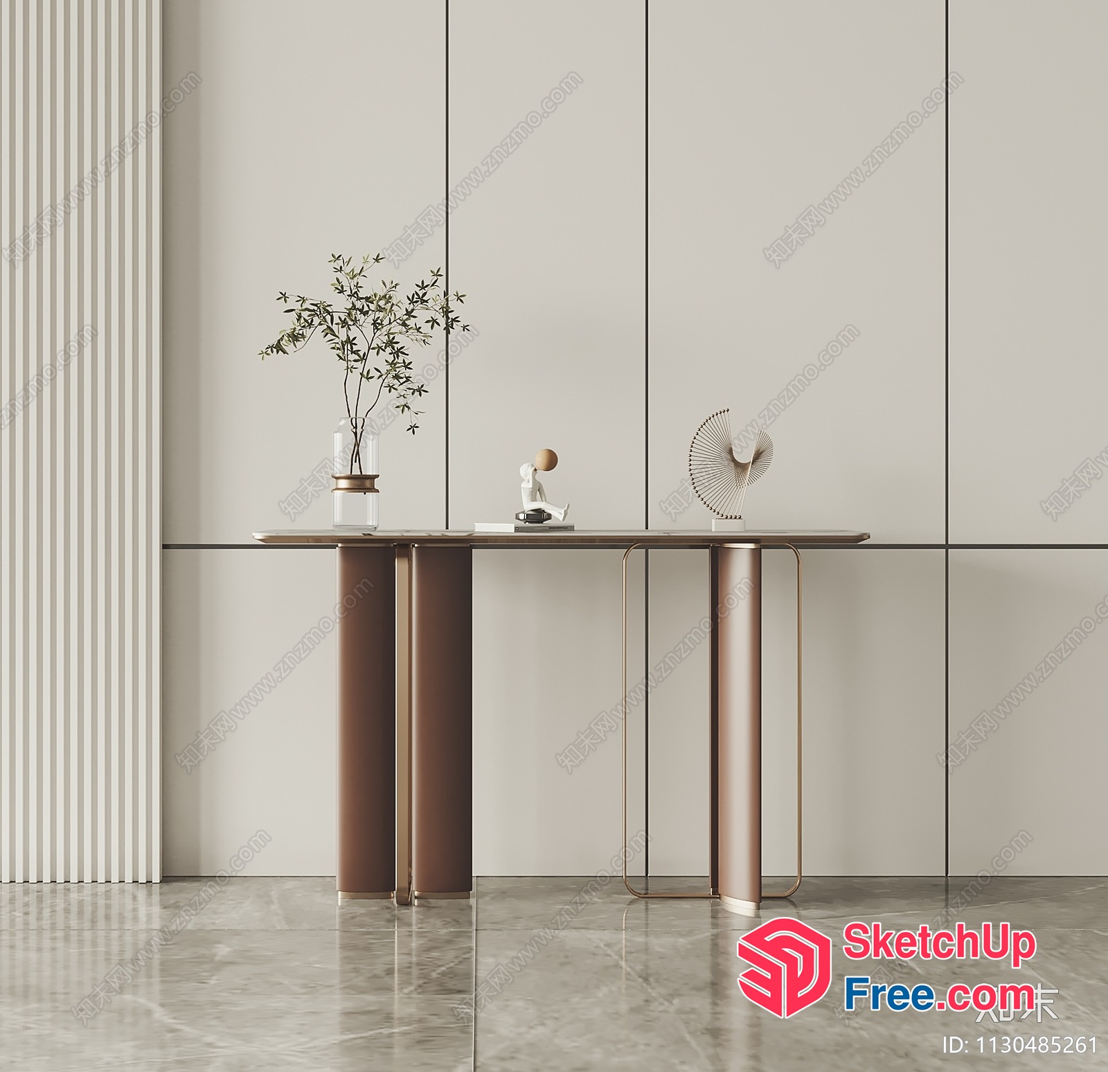 Elegant Modern Minimalist Console Table 3D SketchUp File
