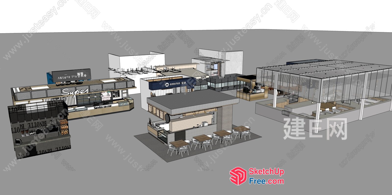 Modern Commercial Street Cladding 3D SketchUp File