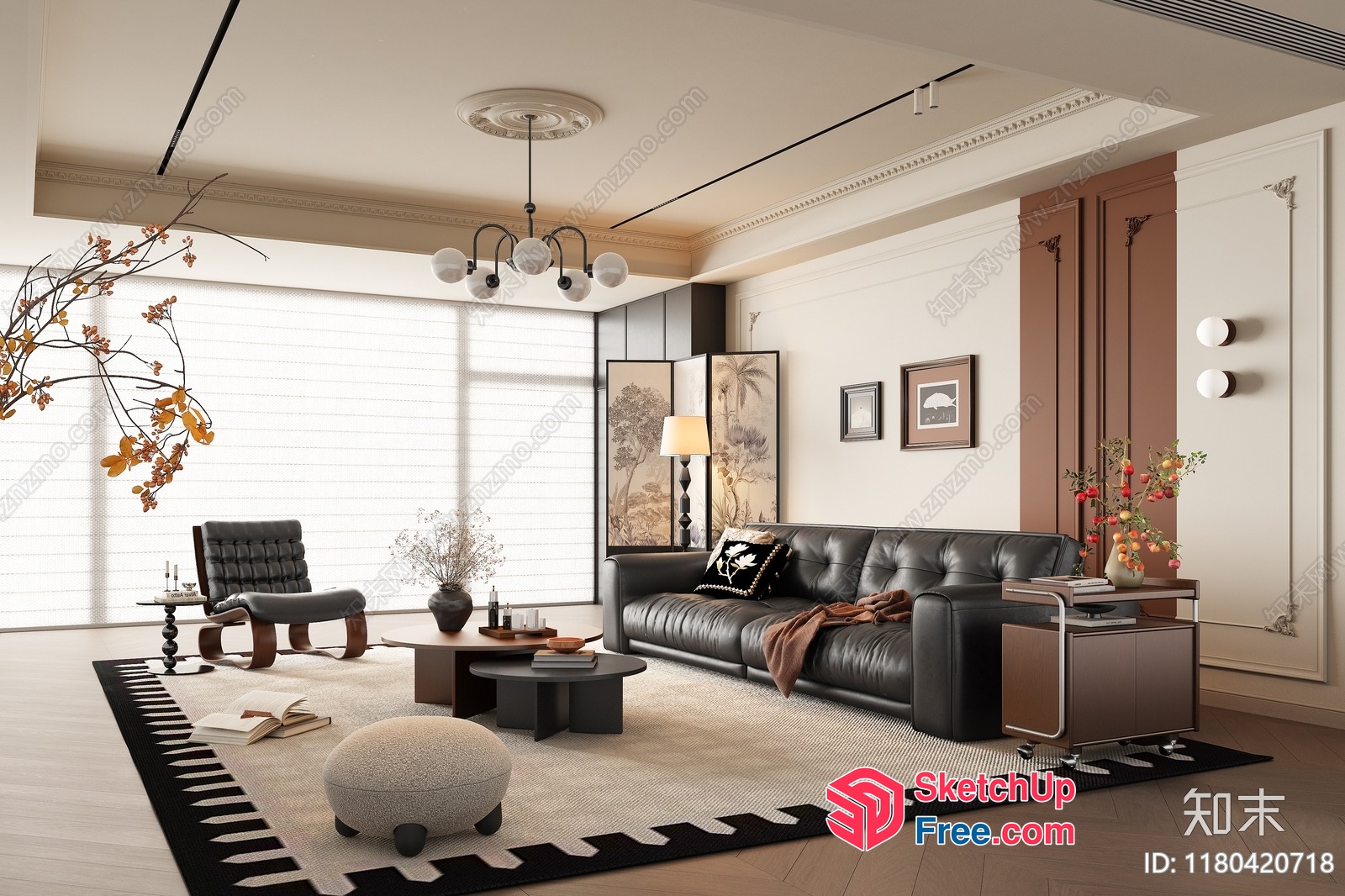 Modern And Elegant Living Room Interior 3D SketchUp File