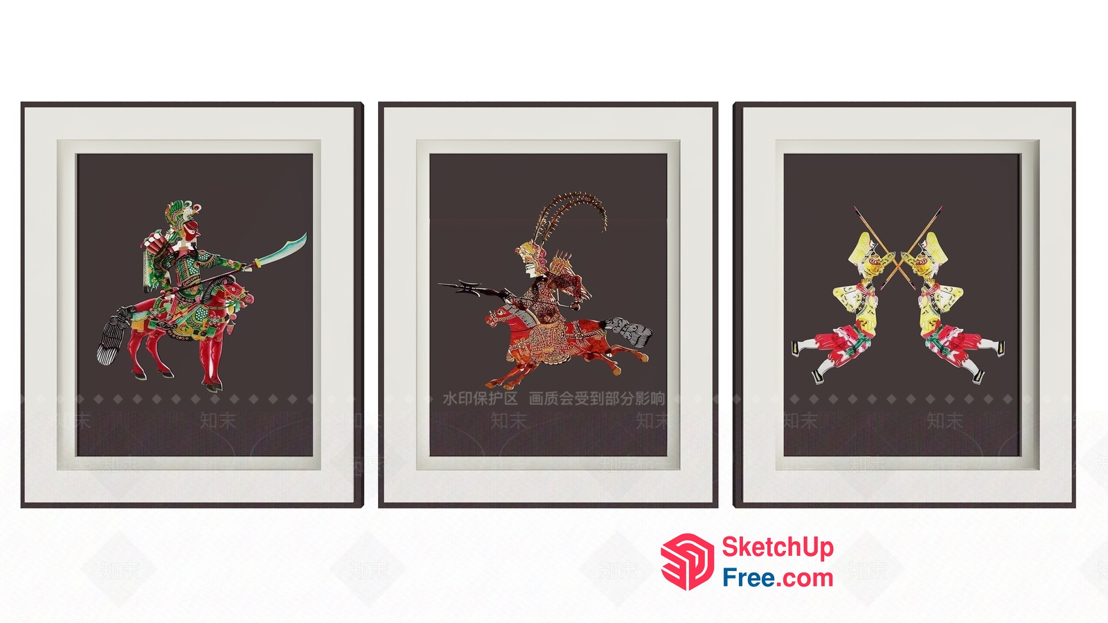 Colorful Asian Artwork Set 3D SketchUp File
