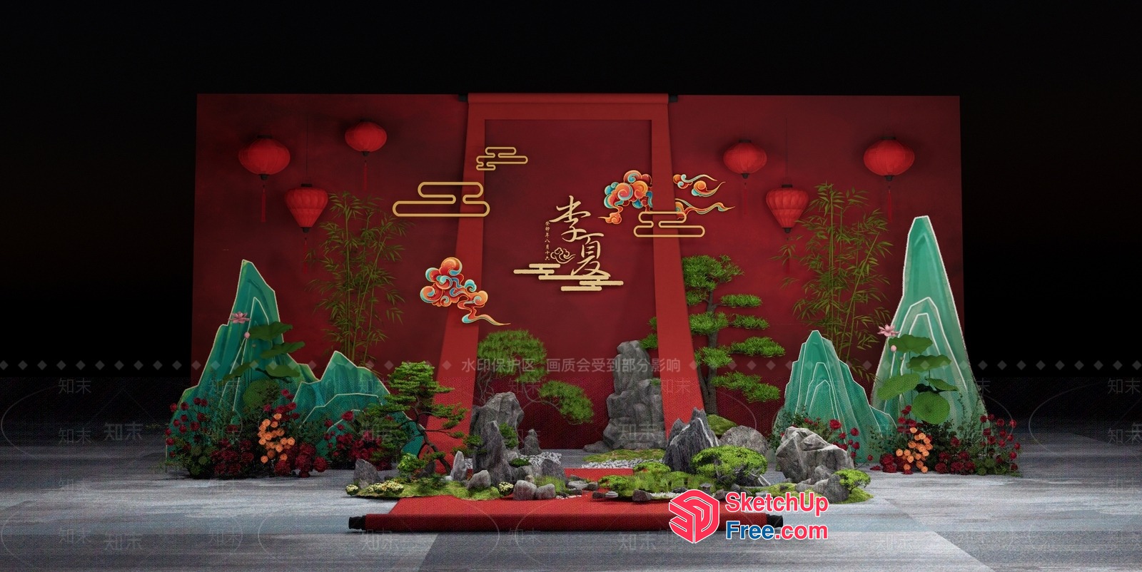 Chinese-Inspired Interior Design 3D SketchUp File