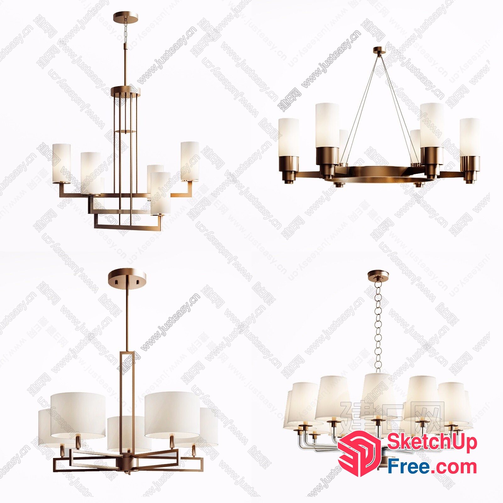 Modern Chandelier Lighting Options 3D SketchUp File