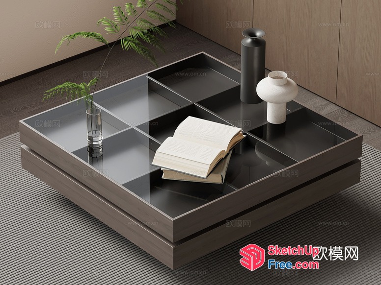 Modern Minimalist Living Room Furniture Set 3D SketchUp File