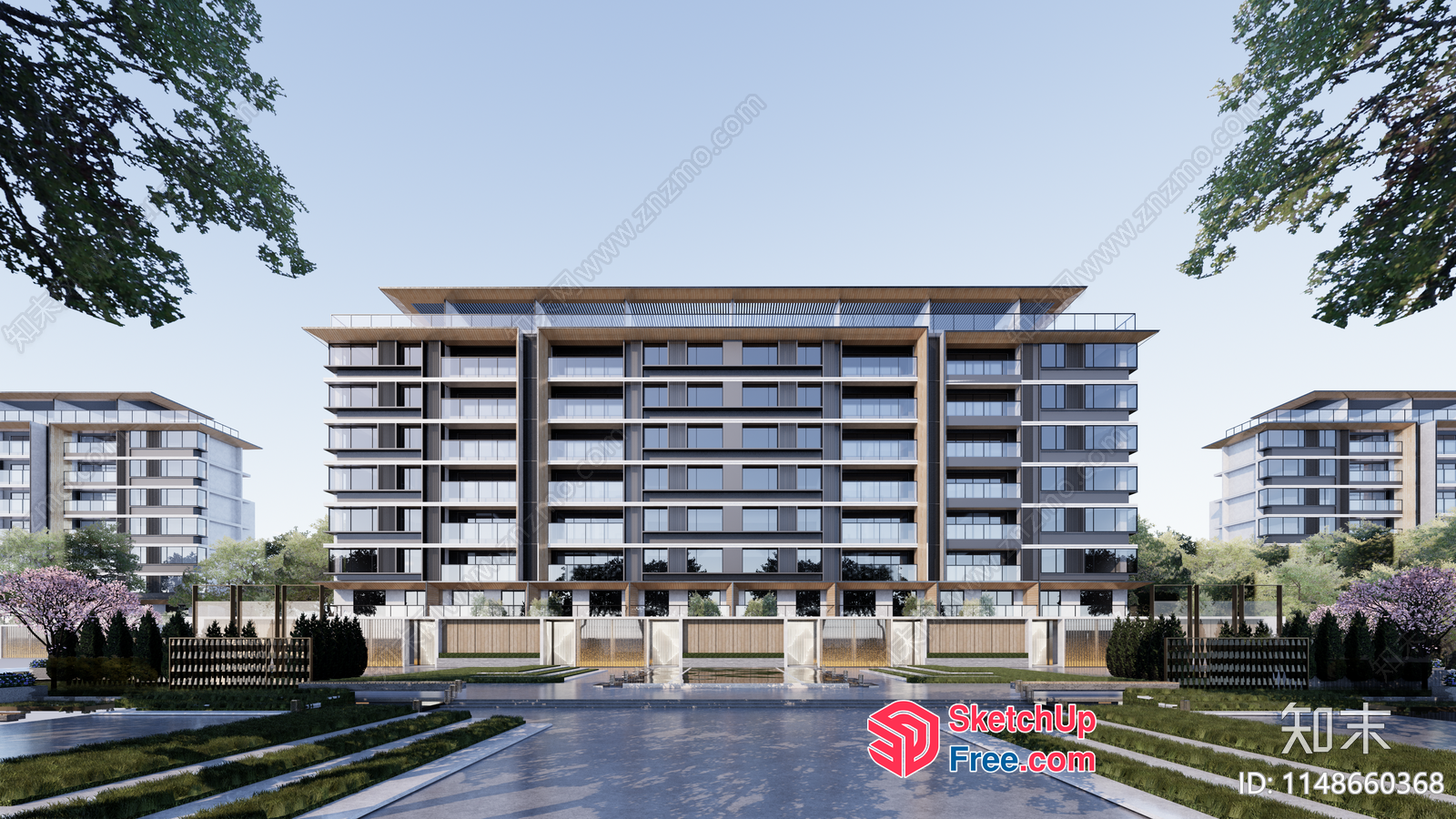 Modern Residential Building Exterior 3D SketchUp File