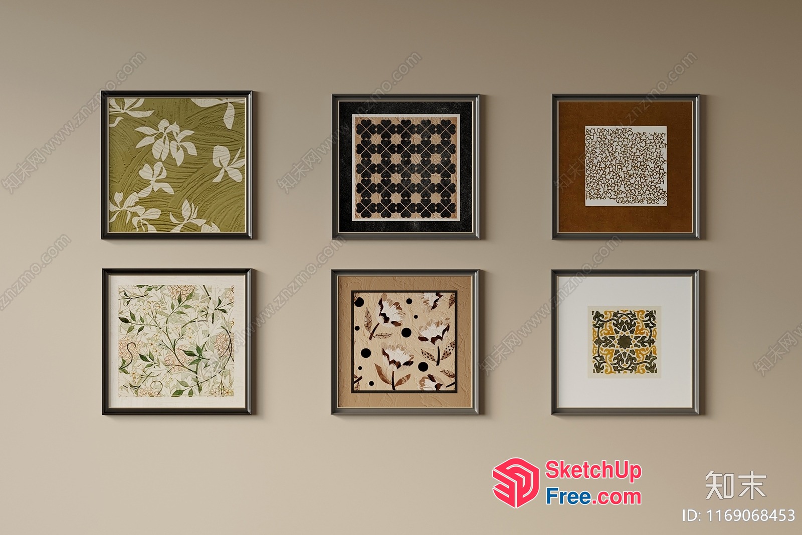 Square-Shaped Decorative Picture Frames 3D SketchUp File
