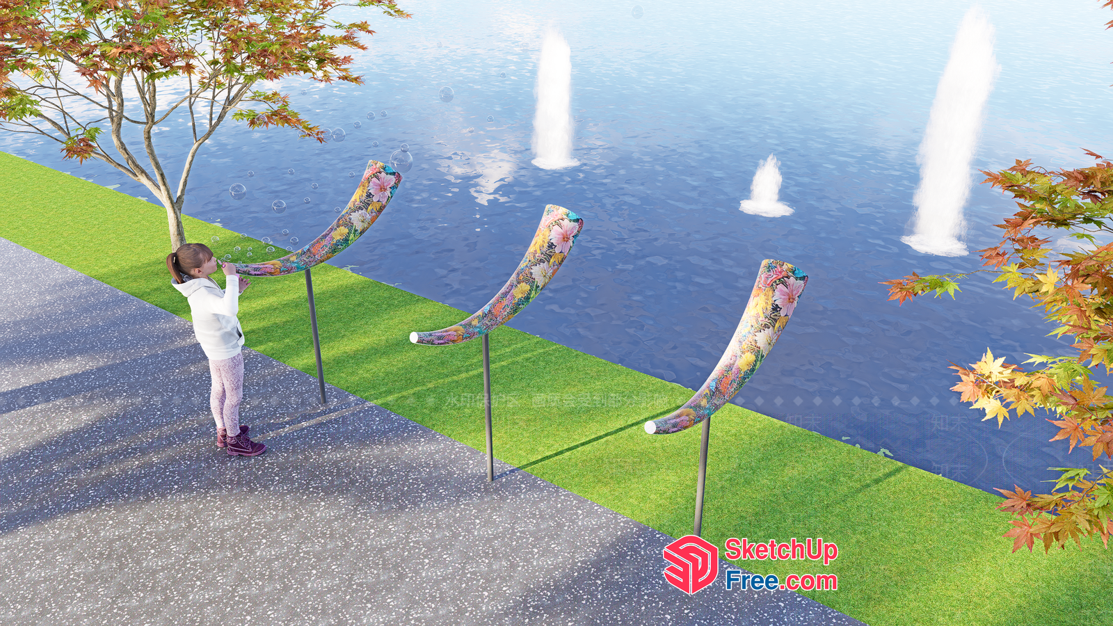 Vibrant Outdoor Decorative Art Installation 3D SketchUp File