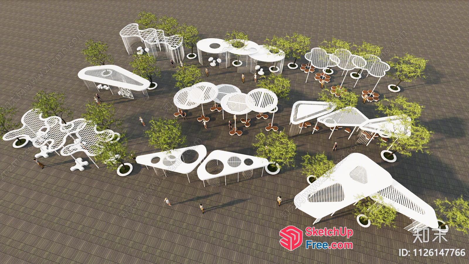 Modern Outdoor Furniture Arrangement 3D SketchUp File