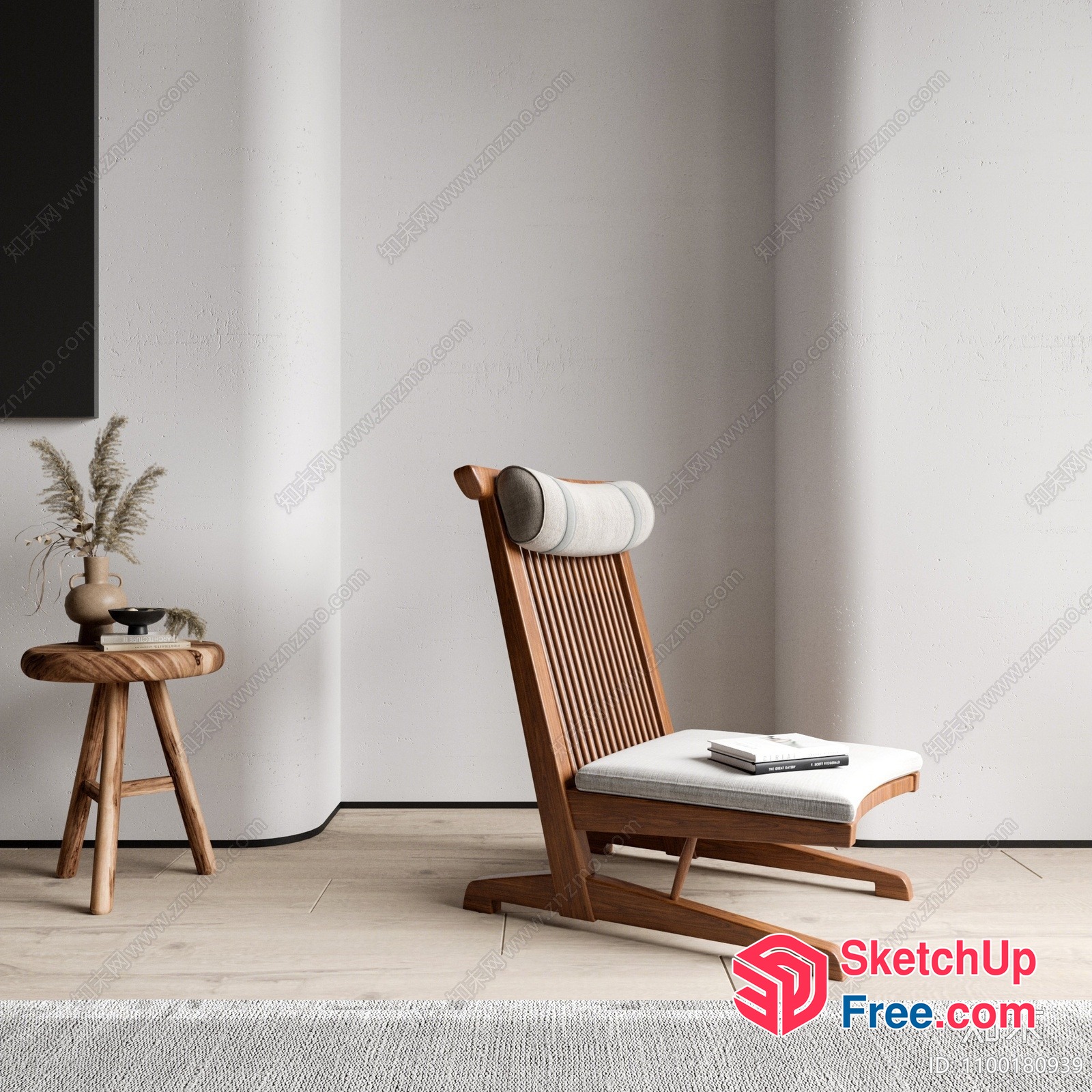 Minimalist Scandinavian Style Living Room Interior 3D SketchUp File