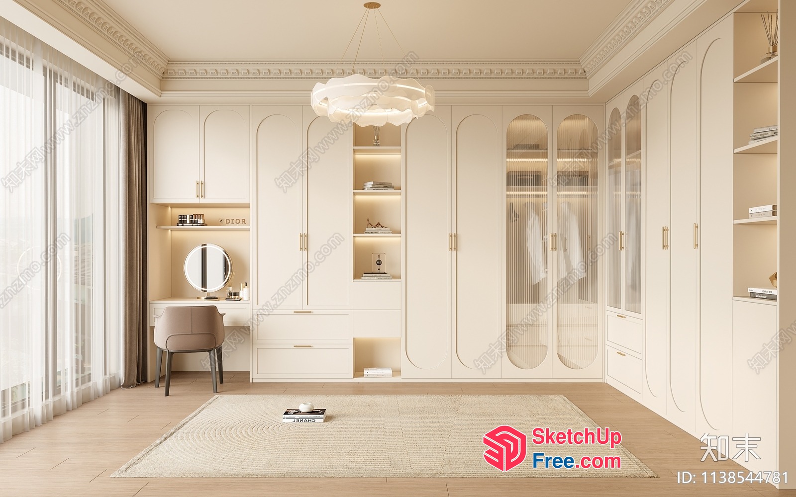 Elegant Creamy Style Interior Design 3D SketchUp File