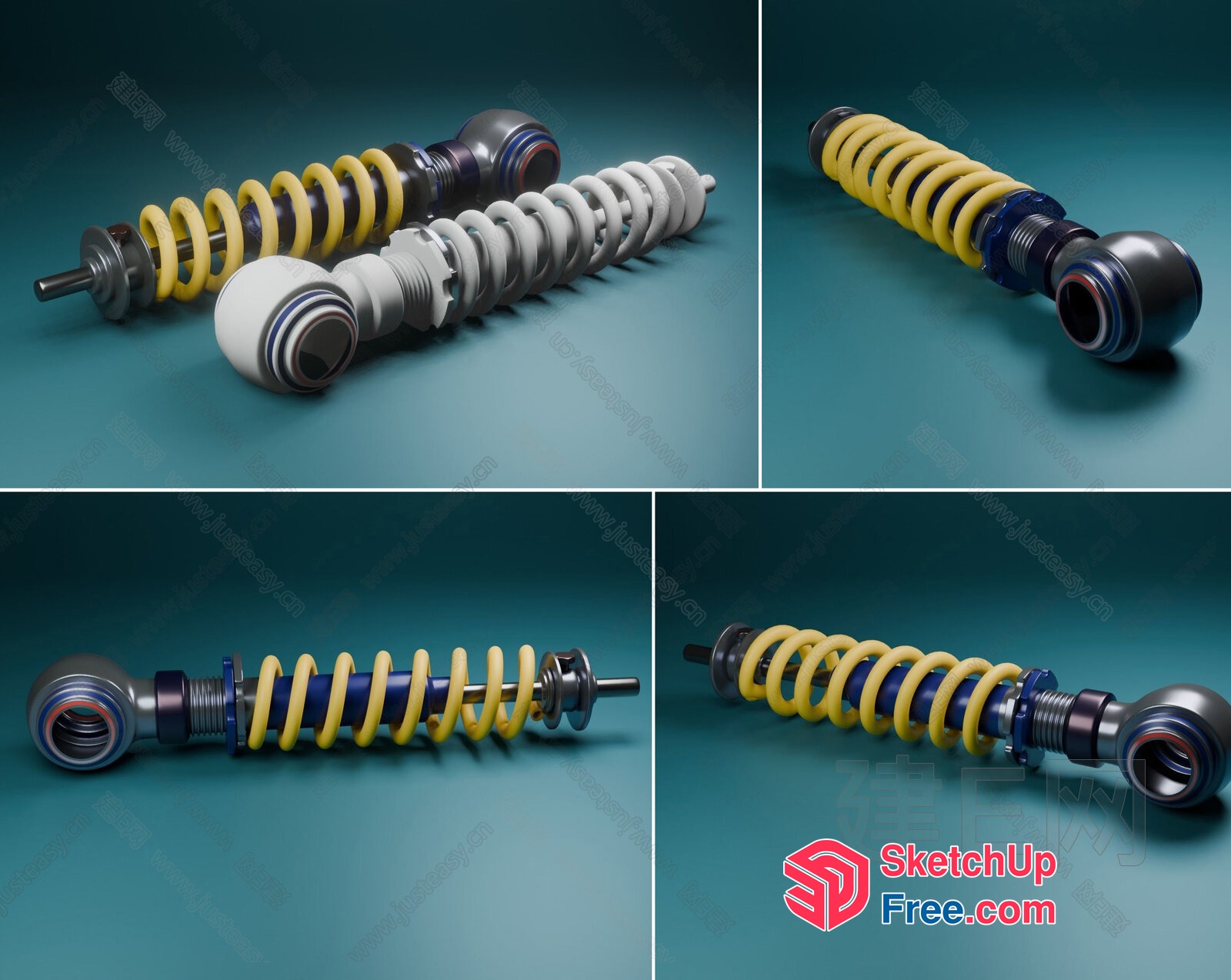 Coiled Metal Springs 3D SketchUp File